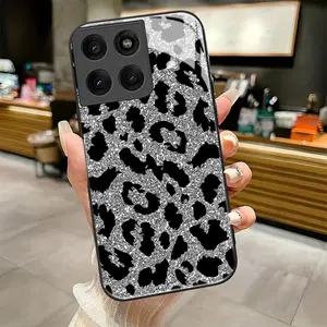 Leopard-like Glitter 2D pattern suitable for Motorola Moto EDGE 60 50 30 FUSION ULTRA 50NEO 50FUSION E15 GPLAY2023 G22 G15 Phone Case, Cover, Black Frame Glass Phone Case Individual Design, Is Suitable for Every Holiday Gift
