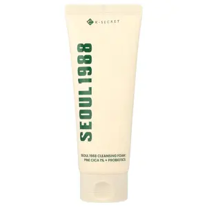 K-Secret Seoul 1988 Cleansing Foam, Pine Cica 1% + Probiotics, 5.07 fl oz (150 ml)