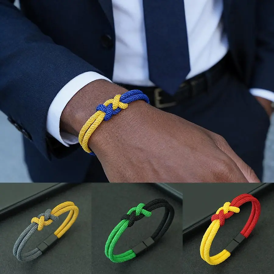 Fashion Special Knot Charm Bracelet For Men 7 Sets Of Clashing Color Designs Grade A 4mm Cord No Deformation No Fading Braslet