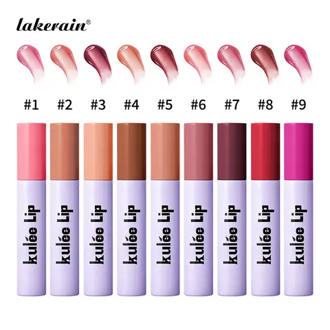 Long-Lasting Tinted Lip Oil, Moisturizing Hydrating Velvety Lip Tint Gloss, Glossy to Velvety Matte Finish, Buildable Color & Stain, Non-Sticky, Lightweight and Deeply Nourishing, 9 Color Shades for All Skin Tones, Lip Cosmetics, Makeup Nonstick Lipgloss