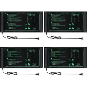 4 Pack Seedling Heat Mat Heating Mat for Seedlings Grow Mats  Hydroponic Heating Pad Heat  Heating Mat for Indoor  Grow Seed Starting Greenhouse(10" x 20.75")