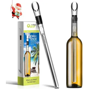 Chiller -  Cooler Stick, 3 in 1 Stainless Steel  Bottle Chiller with Aerator and Pourer,  Holiday Gifts.