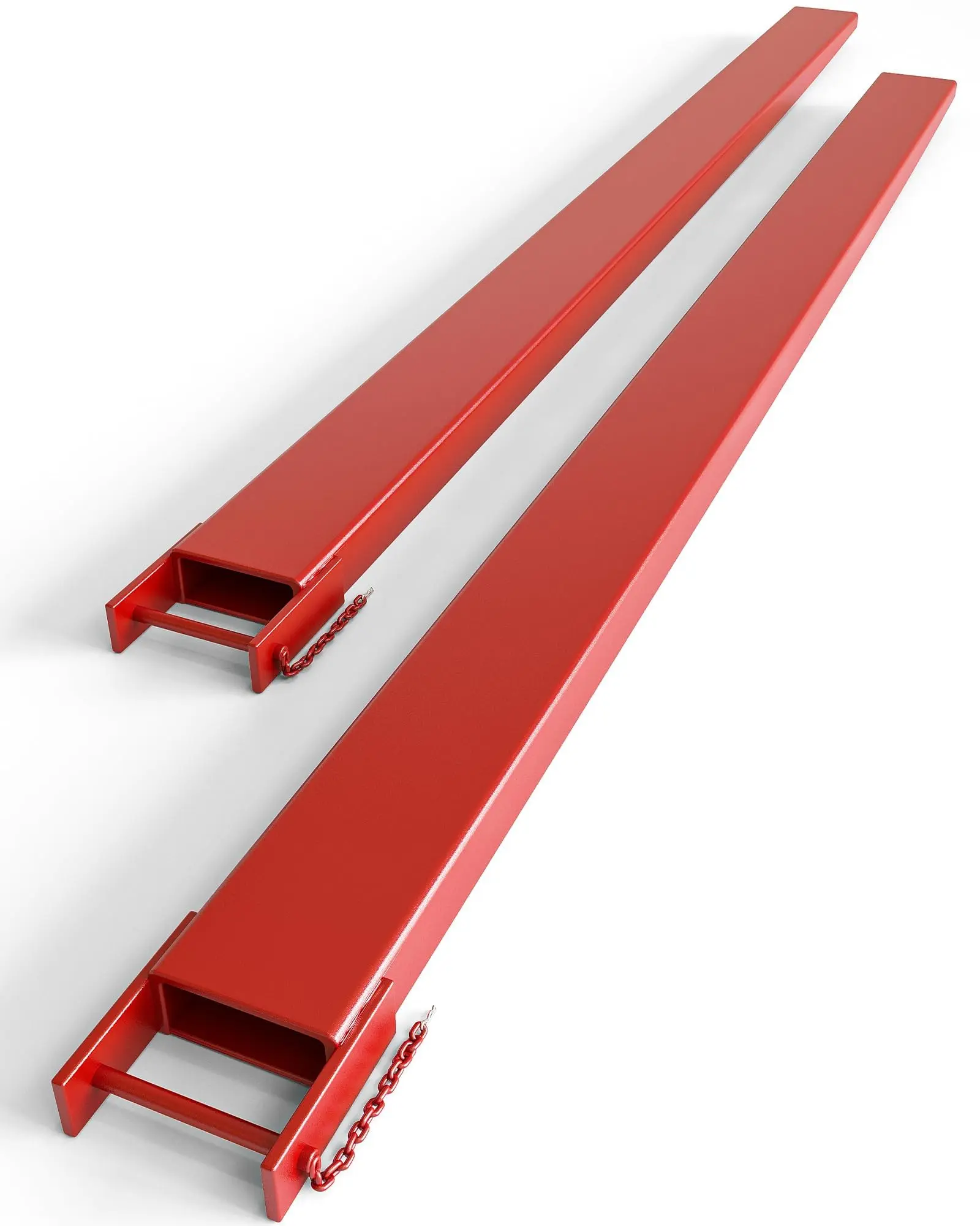 Garvee Heavy Duty Pallet Fork Extensions 84" Length, 5500 LBS Capacity with Tire Chain, 4.5" Wide Steel Forklift Fork Extensions, Red