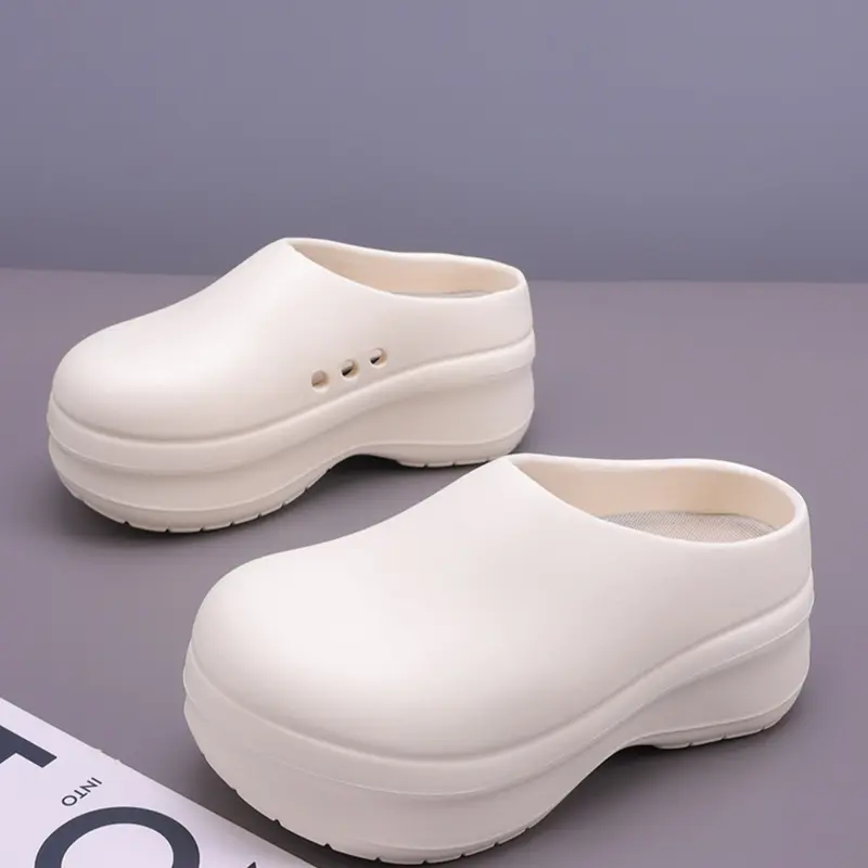 Women's EVA Chef Shoes, Non-Slip Waterproof Closed-Toe Work Shoes, Comfortable Sponge Insole, Kitchen Work Clogs, Slip Resistant