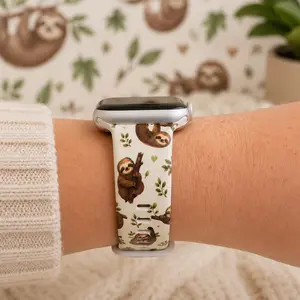 Cute Sloth Watch Band | Adorable Woodland Animal Design | Compatible with Apple & Samsung Watches