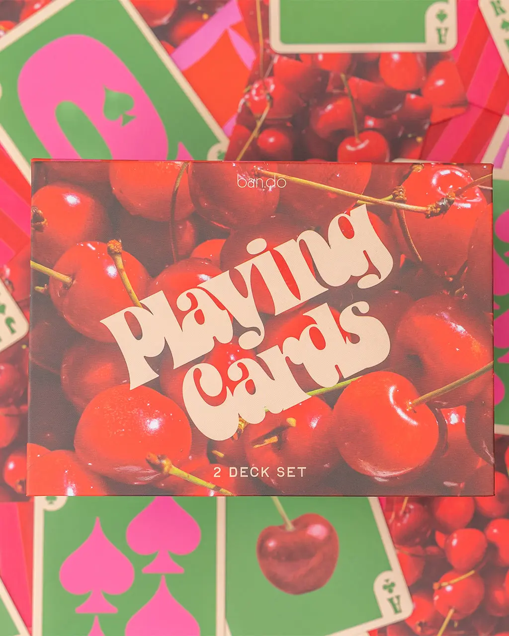 Game Night! Double Deck Playing Cards - Cherry Stripe