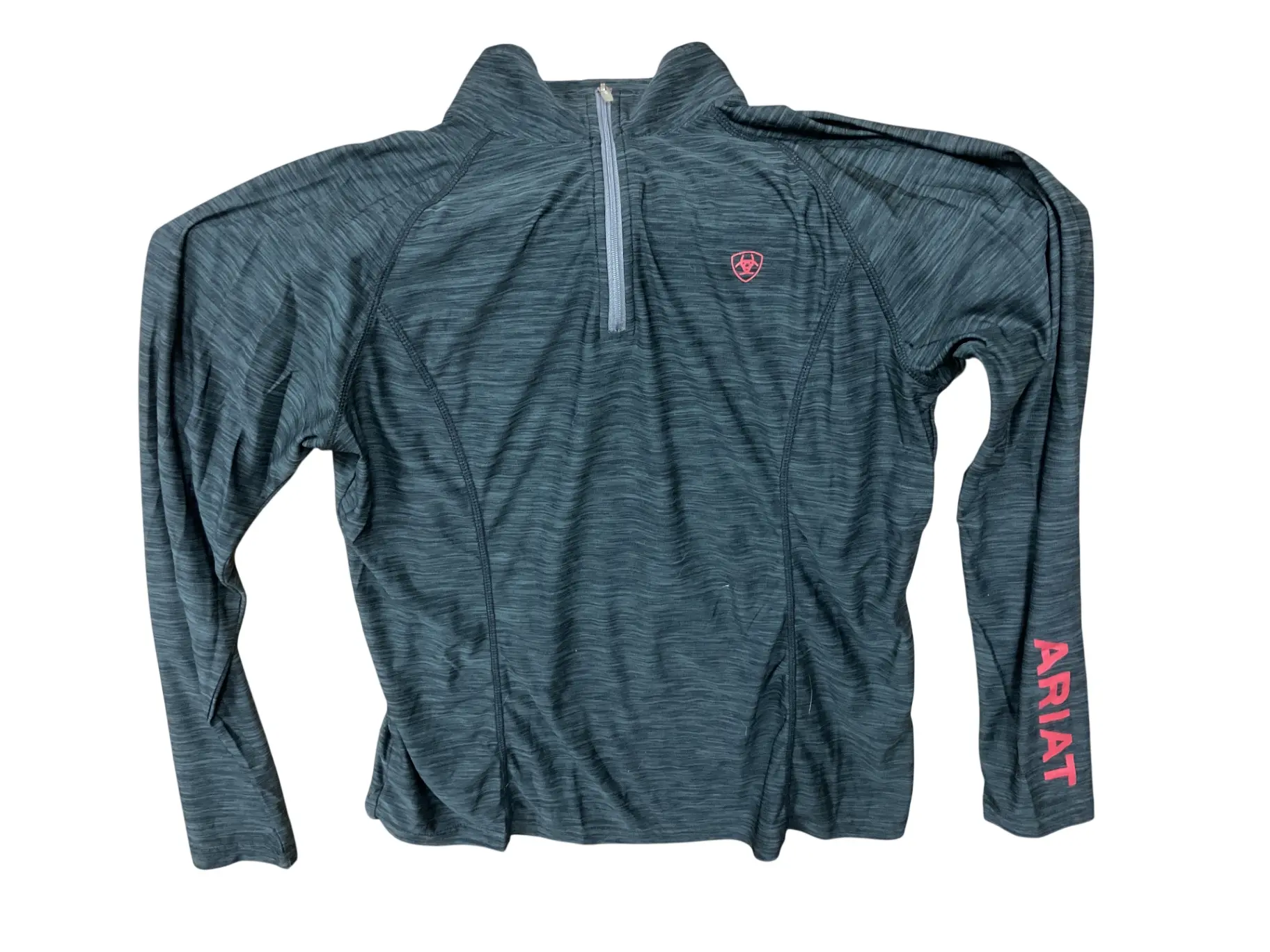 Ariat Women's Ariatek Slim-Fitting Quarter-Zip Equestrian Shirt - Heathered Lightweight Polyester Long-Sleeve Professional Sports Top, Large