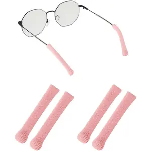 upgrade soft knitting cotton gles ear cushion eyegles temple tips sleeve retainer anti slip elastic grips for sungles eye cushions 2pairs pink