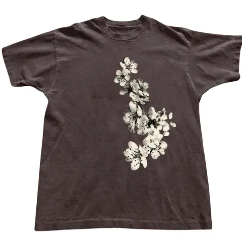 The White Blossom Graphic T-Shirt, Floral Print Tee, Botanical Flower Shirt, Minimal Nature Tee, Cottagecore Aesthetic Shirt