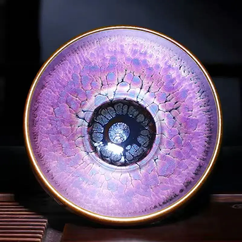 Handmade Jianzhan Tea Cup, Kiln Change Glaze Teacup, Ceramic Tea Bowl for Tea Ceremony Collection