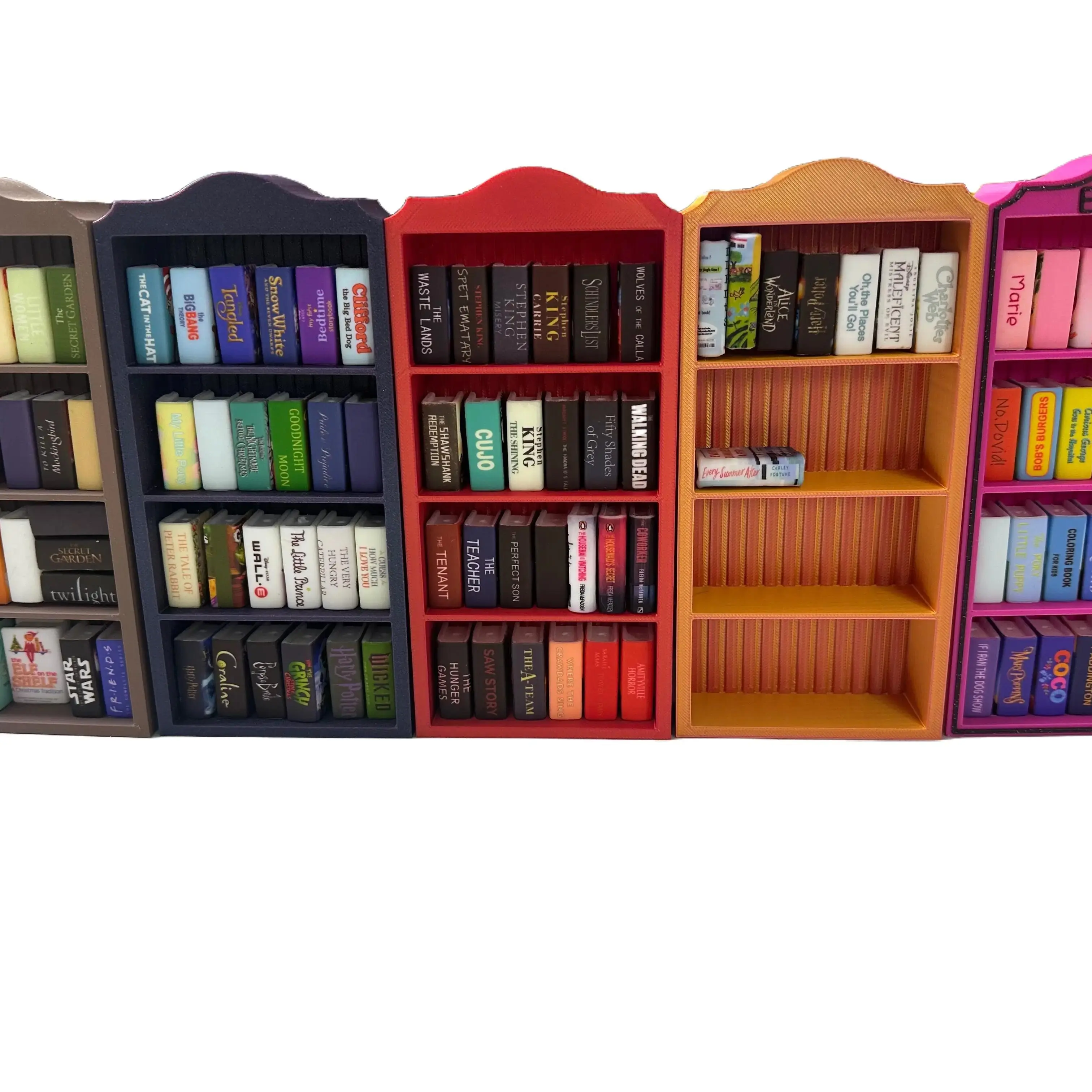 Plastic 3D Printed Rectangular Mini Bookshelf - Assembly Required Desk Organizer, Book Rack with Printed Parts for Small Spaces, Mini Book Storage