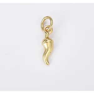 SMALL TINY GOLD PEPPER/ ITALIAN HORN CHARM