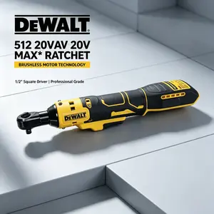 DEWALT 512 Cordless Electric Ratchet Wrench. 1/2" Square Drive, 20V Max Lithium-ion. 95 N·m Torque, 0-300 RPM. Variable speed trigger for precise use. Great for auto repair, mechanical maintenance and construction jobs.