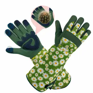 Thorn-Proof Polyester Gardening Gloves, 1 Pair, Lead & Latex Free, Touch Screen Compatible, Breathable, Reinforced Tips, Extended Sleeves for Rose Pruning & Outdoor Tasks