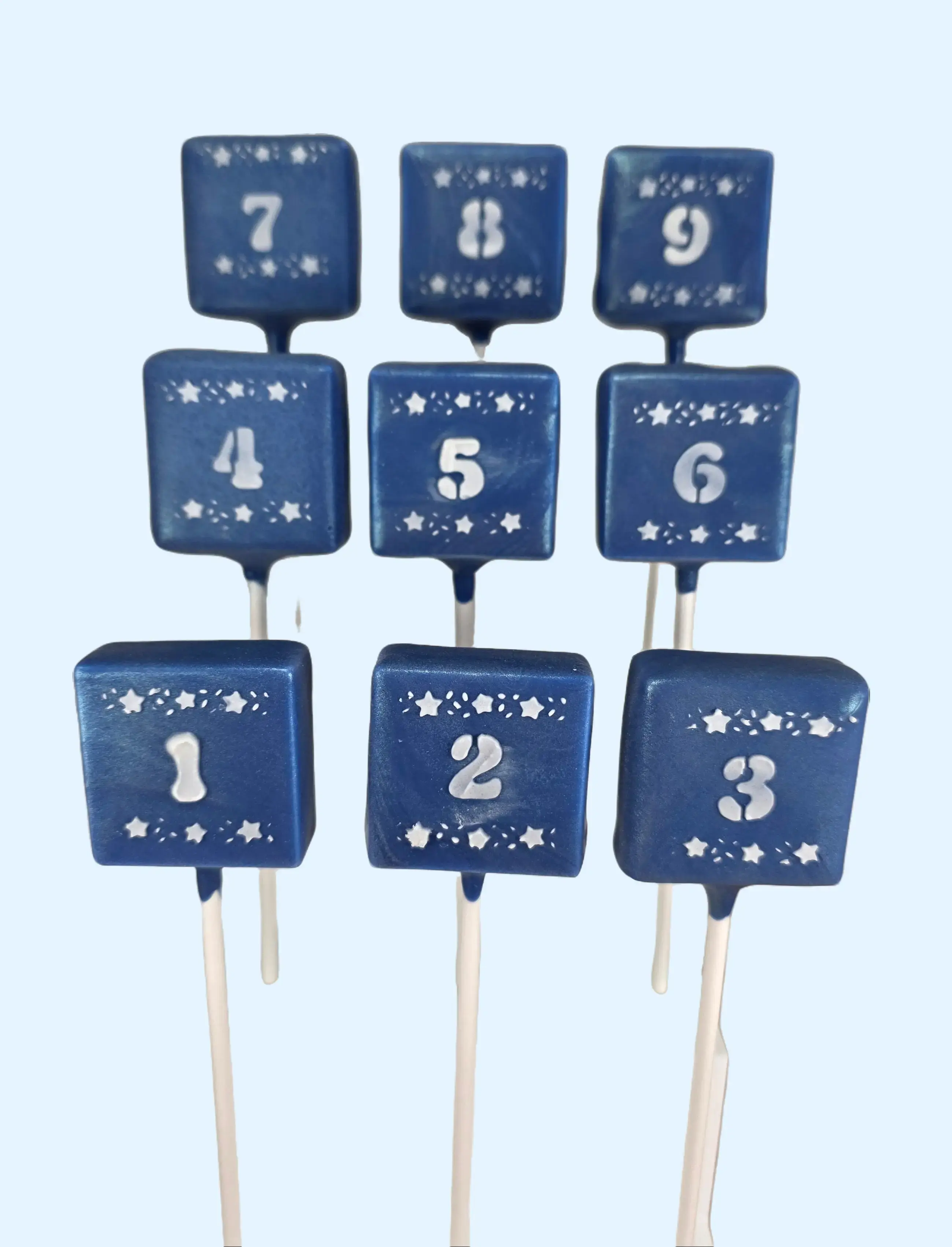 Cake Pop Number Stencil Set – 0.5” Tall Single Digit Stencils for Small Treats