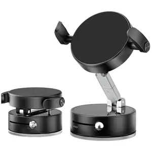 mirror mount Upgraded wireless magnetic 360-degree rotating adjustable folding car phone holder with strong suction, suitable for MagSafe and all smartphones The 180° folding design allows you to adjust the phone to the optimal angle.