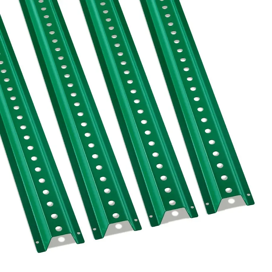 VEVOR 4-Pack 8FT Rust-Proof Galvanized Steel Powder Coated U-Channel Fixed Road Sign Pole, Heavy Duty Fence Post for Courtyards & Traffic Intersections, Easy Installation & Alignment, Alert Pedestrians, Serve for Information & Promotional Purposes