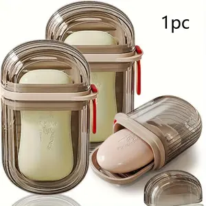 Portable Soap Box with Lid, Sealed Drainage Design, Ideal for Travel & Outdoor Leisure, Mini Storage Soap Holder, Soap Dish for Camping, Hiking