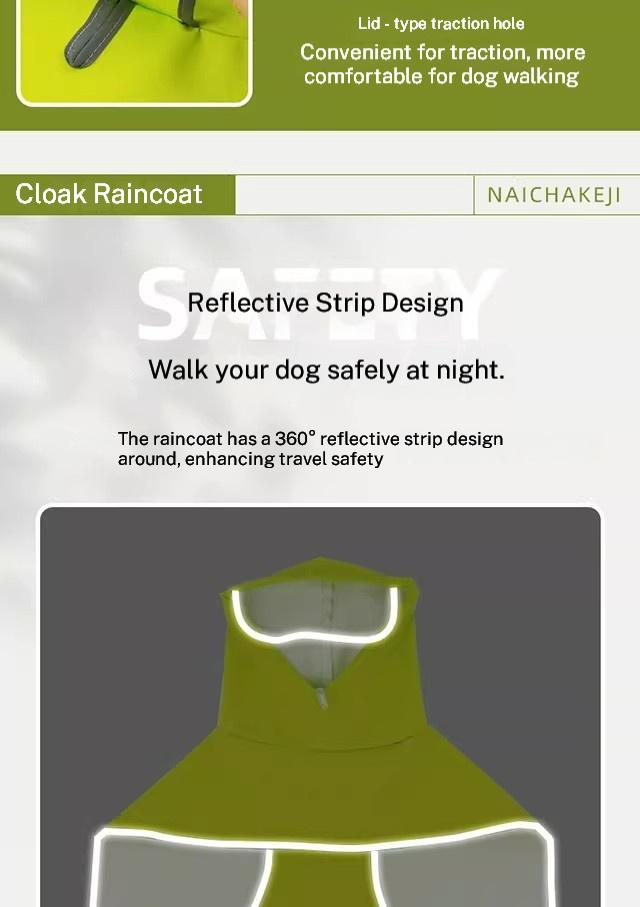 Dog Raincoat, Adjustable Dog Rain Jacket Clear Hooded Double Layer, Waterproof Poncho with Reflective Strip Straps for Small Medium Large Dog