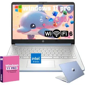 HP 14 inch Laptop Computer - Windows 11 Pro | Intel N150 Processor | 14" Anti-Glare Display | Wi-Fi 6 | Copilot AI | Webcam | Student&Business Laptop | up to 16GB RAM, 256GB SSD