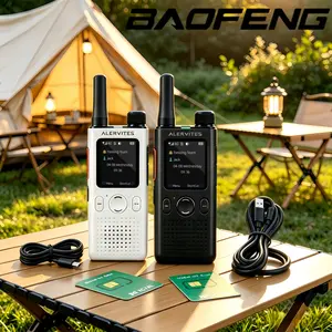 Baofeng AT1 POC Public Network Walkie-Talkie: Nationwide Coverage, 5,000 km Range (No Distance Limit), 4G SIM-Card Handheld Walkie-Talkie for Outdoor Use, Convoys, Construction Sites, and Camping; Ultra-Long Battery Life; Type-C Fast Charging