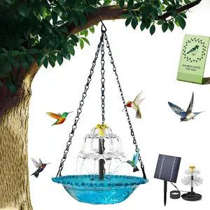Solar-Powered Cascading Hanging Fountain | Eco-Friendly Bird Bath Water Feature for Outdoor Garden, Patio & Yard Decor, Ideal Gift for Garden Lovers