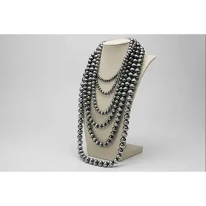Six Row Faux Sterling Pearl Layered Necklace Set