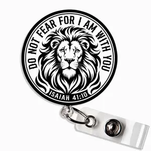 Do Not Fear For I Am With You Badge Reel Christian Religious God Faith Bible Verses Badge Holder for Nurse Teacher