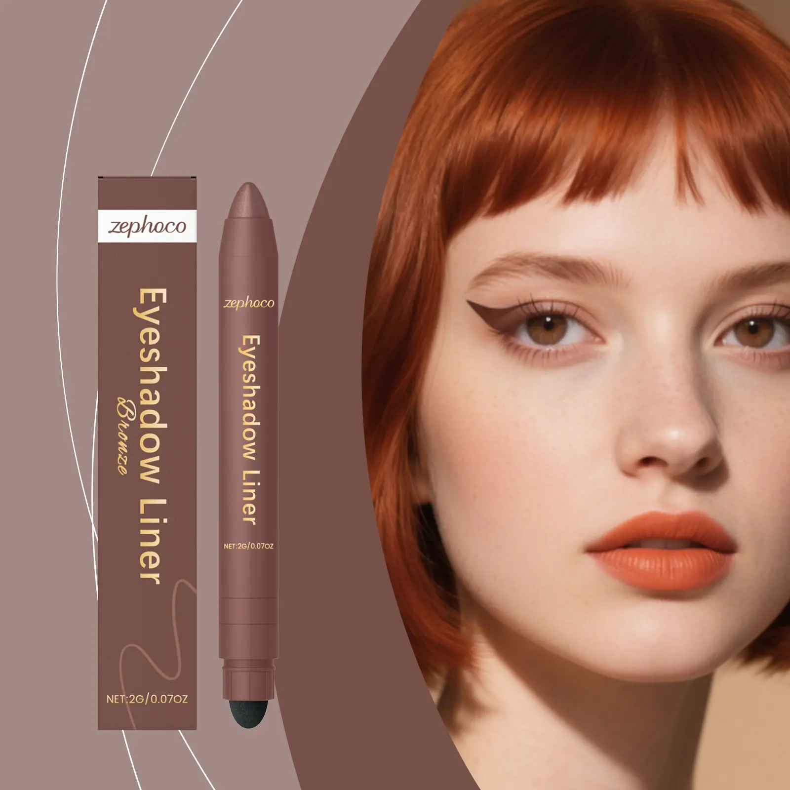 Zephoco Eyeshadow Liner - Two in One Eyeliner Pen for Natural Silk Smooth Eye Makeup Outline Line Tracing Color Easy to Use