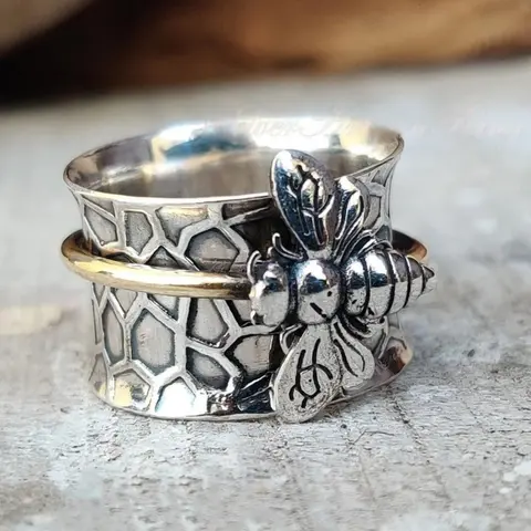 Vintage Boho Ring, Worry Anxiety Ring, Fashion Jewelry Accessories for Women & Girls, Boho Style Rings
