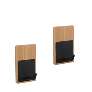 2pcs Wooden Hook,   Wood Wall Hook, Wooden Coat Peg Coat Hanger for Hanging Clothes, Hat, Scarves and Towel in Bedroom Decor