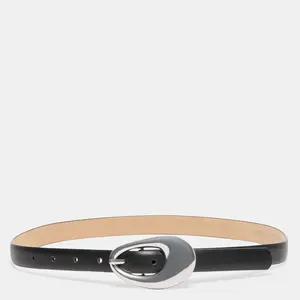 Dolce Vita ORGANIC OVAL BUCKLE BELT BLACK SILVER