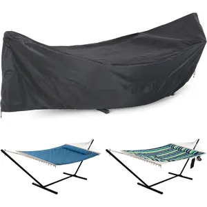 Heavy Duty Waterproof Hammock Cover  Stand, Premium PU Fabric with Windproof Buckle & Air Vents, All-Weather Protection,