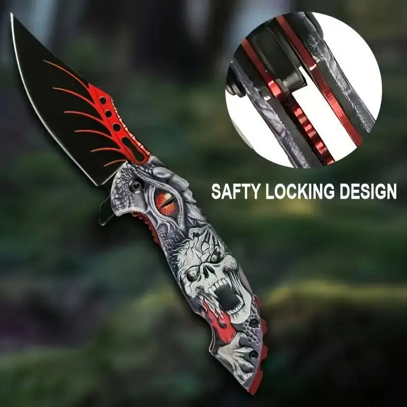 High-Quality Compact Folding Knife, Portable Emergency Survival Gear Hand Tool for Camping Hunting, Hiking/Light Outdoor Use, with Glass-Breaking Function & Pocket Holder, Practical Travel Accessory Gift