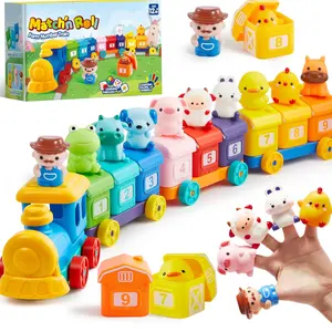 Montessori Learning Farm Train Toy for Toddlers 1–3 Years – Counting, Matching & Sorting Educational Toy with 9 Farm Animals, Ideal Birthday & Easter Gift for Boys & Girls