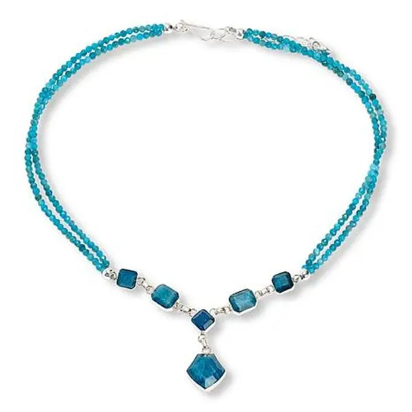 Mine Finds by Jay King Sterling Silver Madagascar Blue Apatite 18-1/2" Necklace