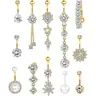 Women's Elegant Rhinestone Decor Belly Button Rings, Trendy Exquisite Belly Piercing Jewelry, Chic Body Jewelry for Party Decor Navel Ring
