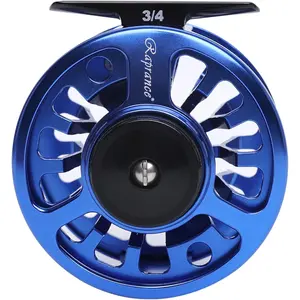 CNC-Machined Aluminum Alloy Large Arbor Fly Fishing Reel, Available in 3/4 5/6 7/8 wt Blue