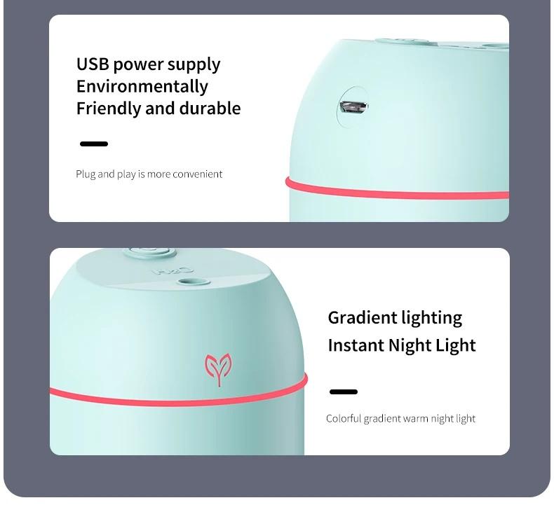 220ml Compact Shape Cooling Mist Humidifier - Corded USB A Plug, Flexible Portable, Adult Unisex Aromatherapy Sleep Aid, Essential Oil Diffuser, No-Battery Required, 6H Continuous Mode, Effective Mist Atomizer for Indoor Use (Home Supplies, Party Gift), C