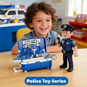 Police Storage Box - Kids Role-play Toy, Toddler Tool Set with Workbench, DIY Police Toy Kit. Luggage-shaped, stowable, various police accessories. Educational toy tool set for boys & girls aged 3+ toys police accessories police toys Pretend Play Set