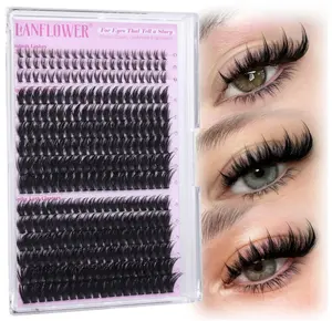 Spiky Lash Clusters Manga Eyelash Clusters D Curve Cluster Eyelash Extensions Wispy Cluster Lashes with Bottom Lashes 12-20mm Fairy Individual Lashes by Lanflower