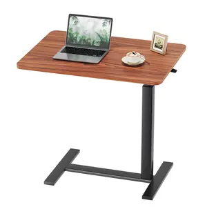 Overbed Bedside Table with Wheels, Adjustable Hospital & Home Use Bed Table, Rolling Laptop Table, Mobile Standing Desk