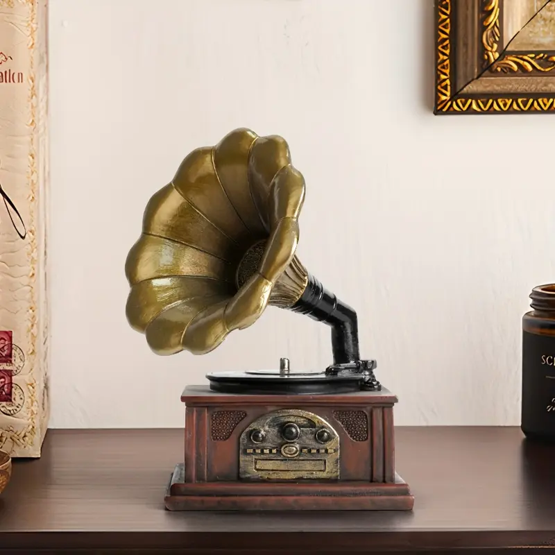 Vintage Resin Gramophone Figurine - Home Supplies Statues & Bobbleheads Decorative Ornament, Ideal for Home Kitchen Decoration, Housewarming Gift, Figurines, Statues & Bobbleheads, Sho-07 Gramophone