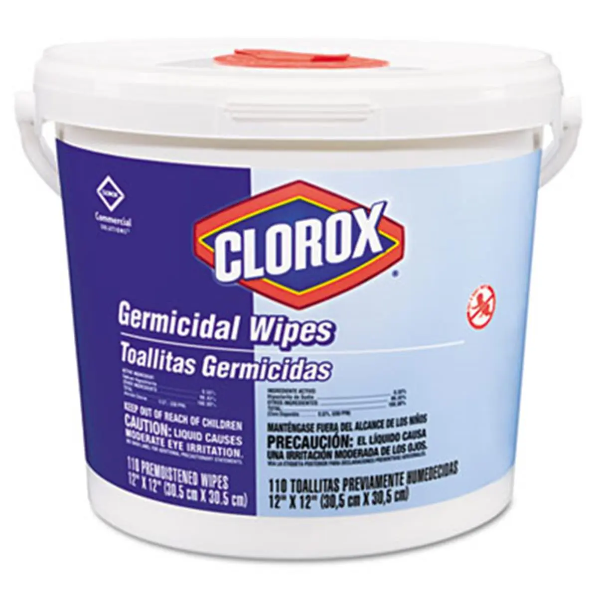 212 MAIN Clorox 30358 Antiseptic Wet Germicidal Wipes - 12x12 in, 110-Count Canister Bucket, Household Cleaner, Food Service Home Cleaning Supply