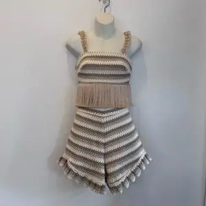 Pat Bo Crochet and Fringe Set - Size: 4