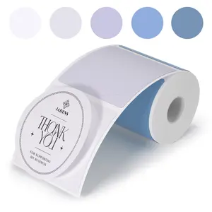 JADENS 2 Inch Circle Blue Thermal Sticker Labels, Self-Adhesive Round Direct Thermal Labels for Business&Home, 400 Sheets/1 Roll
