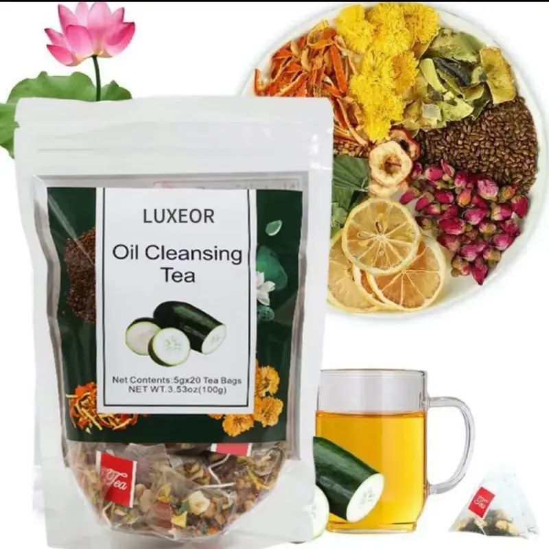 Winter Melon Lotus Leaf Tea Chrysanthemum Herbal Tea- 9 Ingredients Natural Blend Formula Tea- 25 Bags Oil Reducing Tea , Oil Cleansing Tea , renal tea