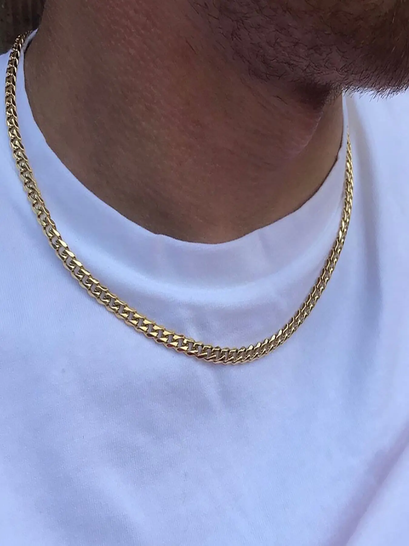 1pcs New Fashion Casual Trendy Jewelry Stainless Steel Cuban Link Chain Necklace For Men