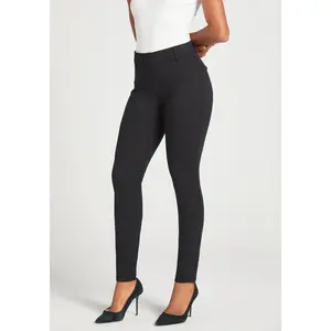 Betabrand Classic Dress Pant Yoga Pant, Skinny Leg, Mid Rise Waist - Black (XS-XXL, Regular, Petite, Long) Leggings