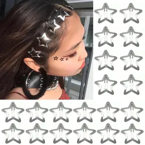 20 count 1.22 inches Star Hair Clips Snap Star Hair Barrettes Cute Lovely Accessories, Non Slip Star Clips for Girls Women 2000s Y2K  Metal Hair Clips